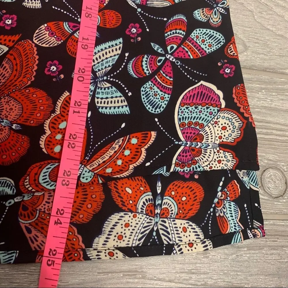 NWT Tommy Hilfiger butterfly print tie neck top